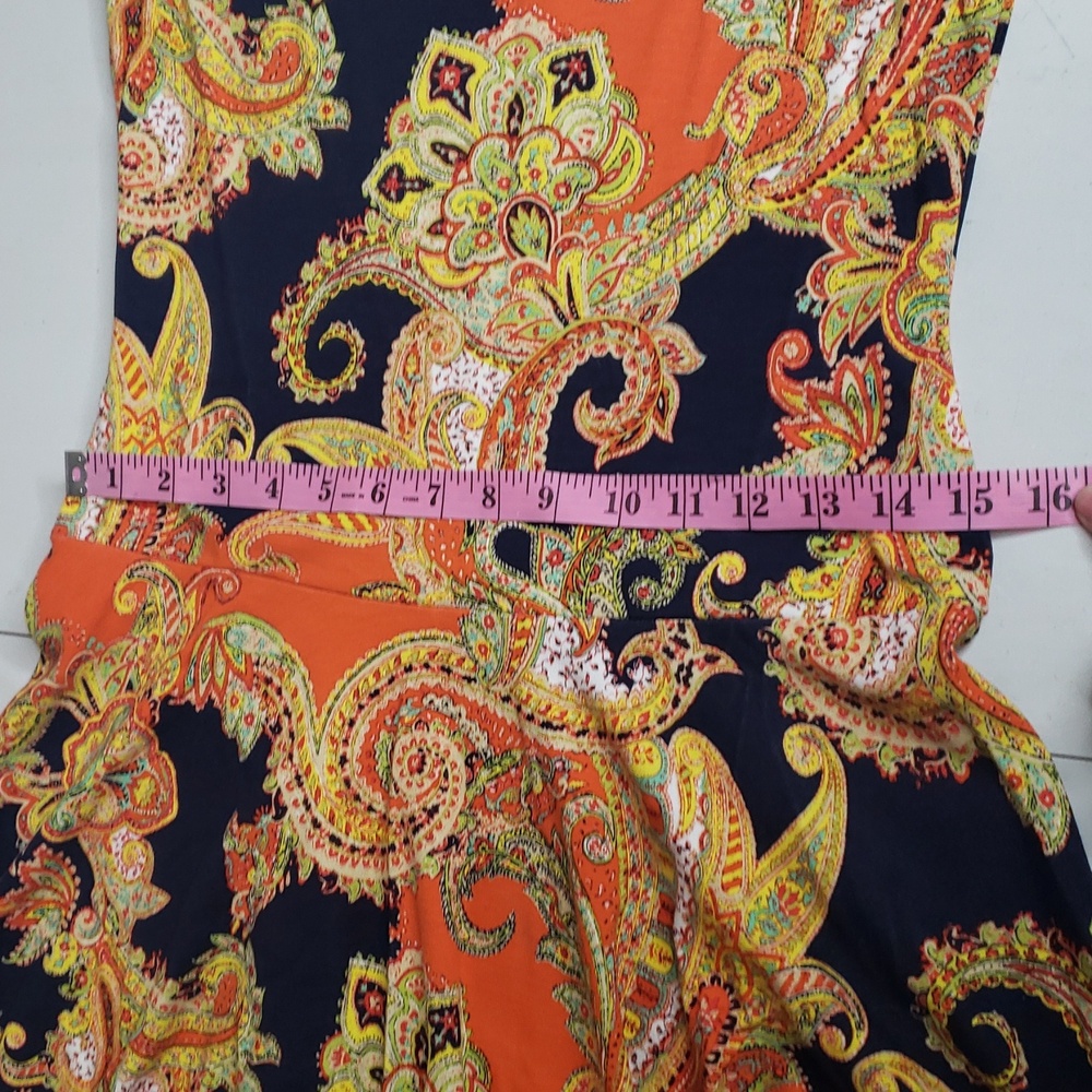 Lauren Ralph Lauren Fit and Flare Paisley JerseyKnit Midi Dress Size S Petite - Picture 9 of 15